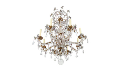 Gilt Iron, Clear And Amethyst Beaded Crystals Eight Light Chande Default
