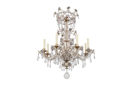 Gilt Iron, Clear And Amethyst Beaded Crystals Eight Light Chande Default