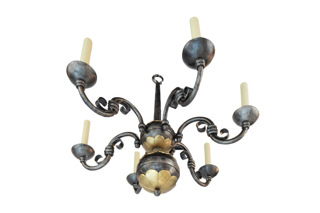 Gilt Bronze Rococo Style Three Light Chandelier Default