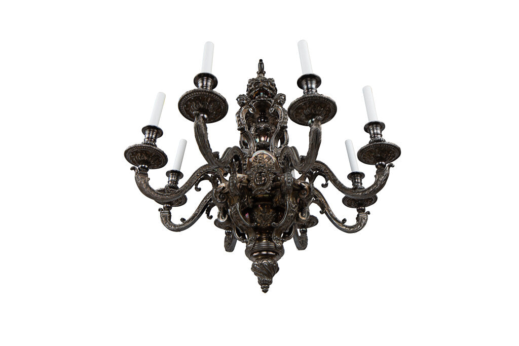 Silvered Bronze Regence Style Eight Light Chandelier Default