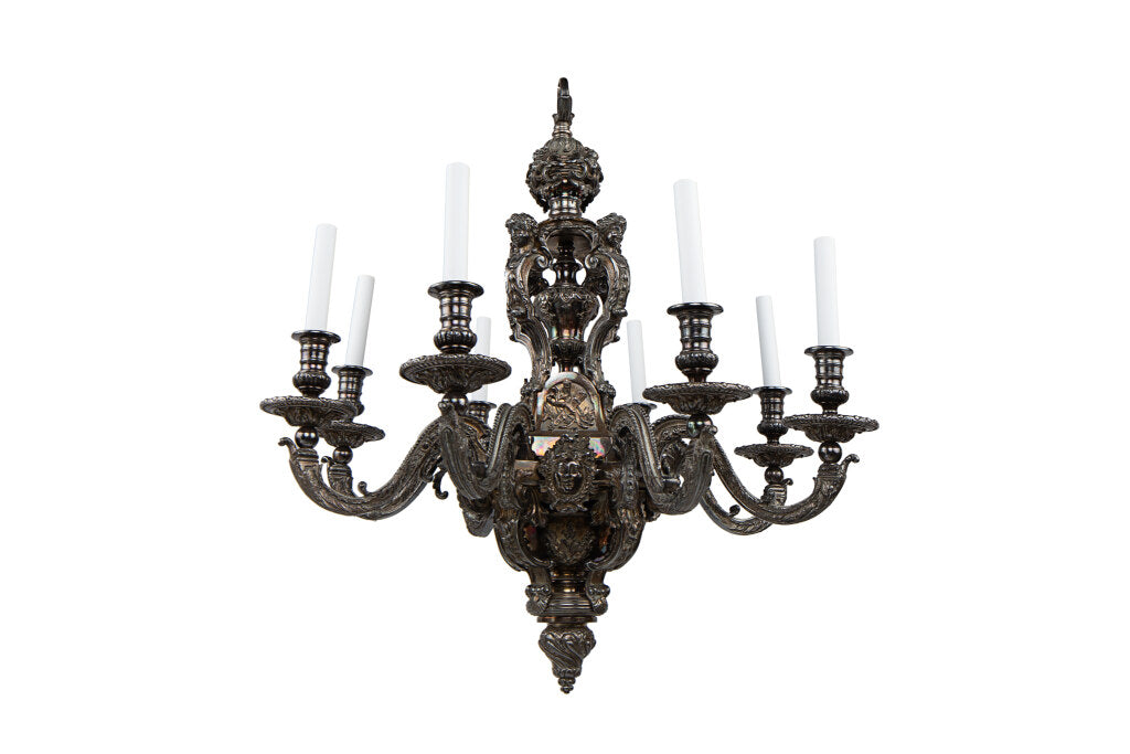 Silvered Bronze Regence Style Eight Light Chandelier Default