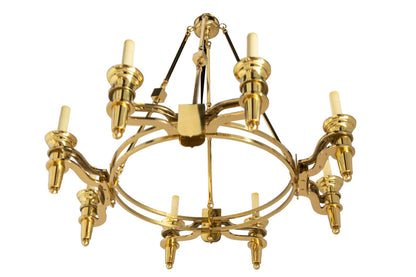 Polished Brass  Art Deco Style "DELANO"   Eight Light Chandelier Default
