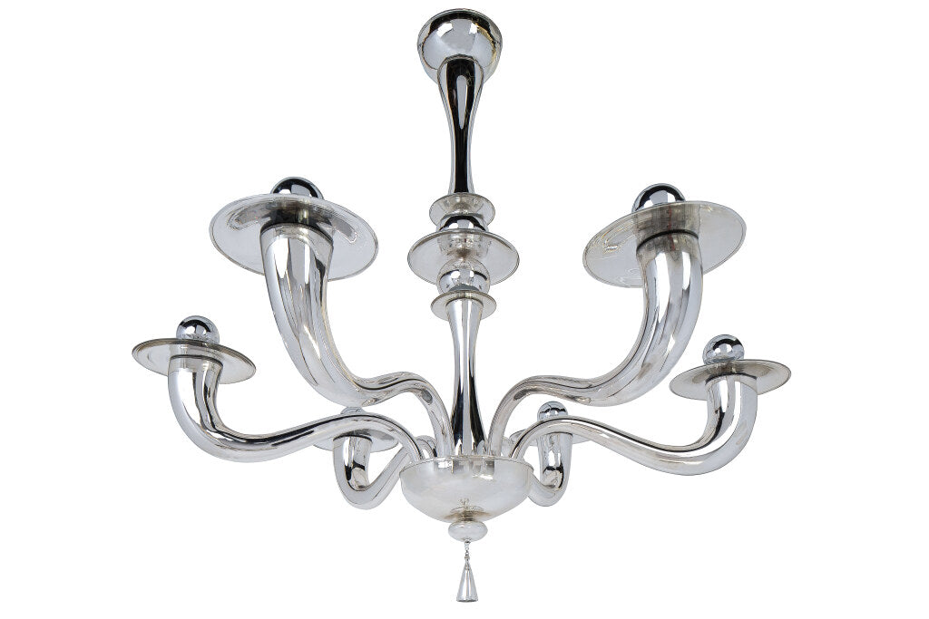 Venetian Mirrored Glass "TROMBA" Six Light  Chandelier Default