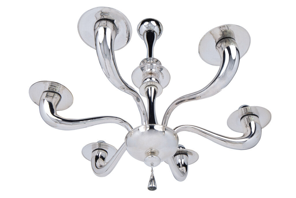 Venetian Mirrored Glass "TROMBA" Six Light  Chandelier Default