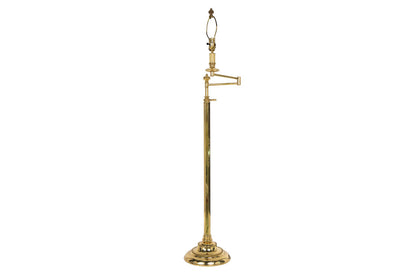 Brass Telescoping Swing Arm Floor Lamp With Hexagonal Shaft And Default