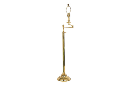 Brass Telescoping Swing Arm Floor Lamp With Hexagonal Shaft And Default