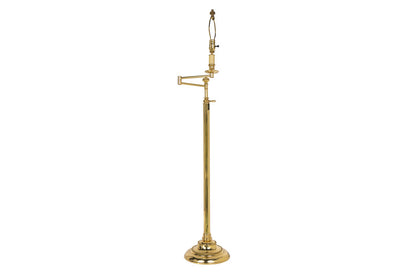 Brass Telescoping Swing Arm Floor Lamp With Hexagonal Shaft And Default
