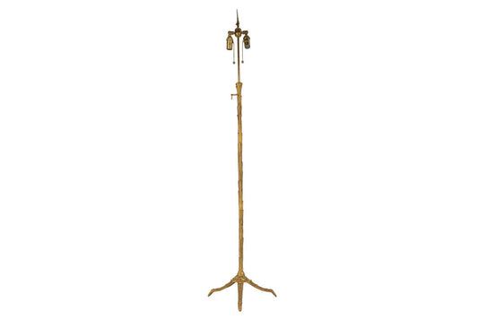 Gilt Bronze Laurel Leaf Motif, Telescoping Two Light Floor Lamp Default
