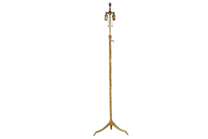 Gilt Bronze Laurel Leaf Motif, Telescoping Two Light Floor Lamp Default