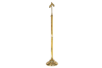 Brass Telescoping Floor Lamp With Hexagonal Shaft And Beaded Base Default