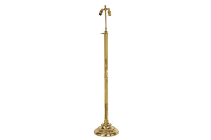 Brass Telescoping Floor Lamp With Hexagonal Shaft And Beaded Base Default