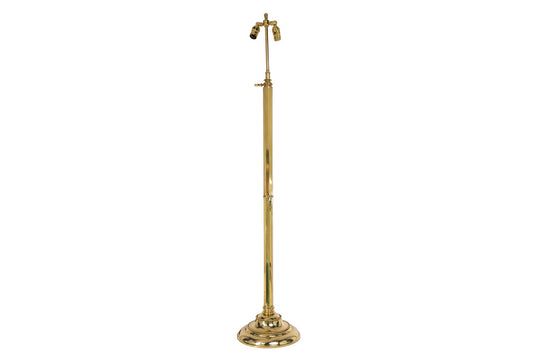 Brass Telescoping Floor Lamp With Hexagonal Shaft And Beaded Base Default