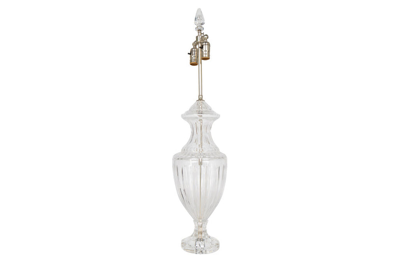 Crystal Urn Shaped Table Lamp With Matching Finial