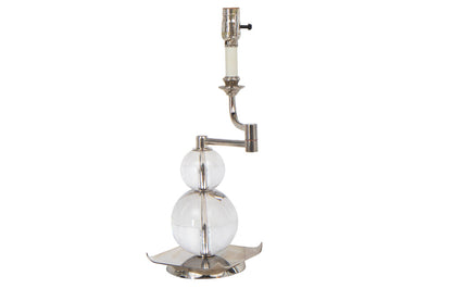 Nickeled Brass And Crystal Sphere Art Deco Style ODEON Swing Arm Default