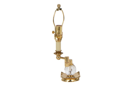 Nickeled Brass And Crystal Sphere Art Deco Style ODEON Swing Arm Default