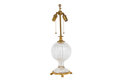 Gilt Bronze And Cut Crystal Sphere Table Lamp With Paw Footed Ba Default