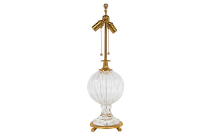 Gilt Bronze And Cut Crystal Sphere Table Lamp With Paw Footed Ba Default