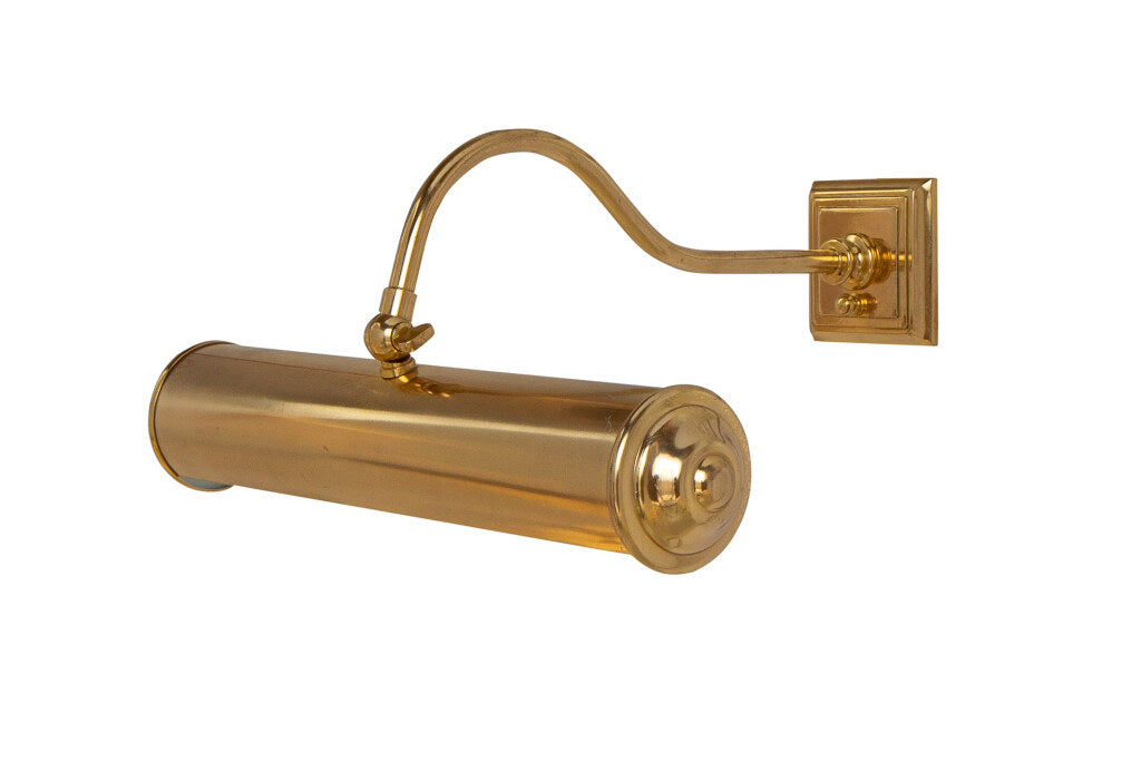 Gilt Brass Picture Light, Two Sockets With Rolled Shade Default