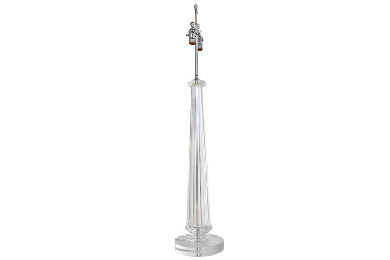 Fluted Crystal Table Lamp With Round Base