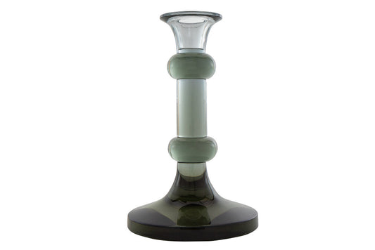 Crystal Grey Colored Art Moderne Style "Soliste" Candlestick Tab Default