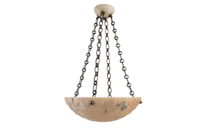 Hand Carved Alabaster With Scale Motif Pendant With Matching Can Default