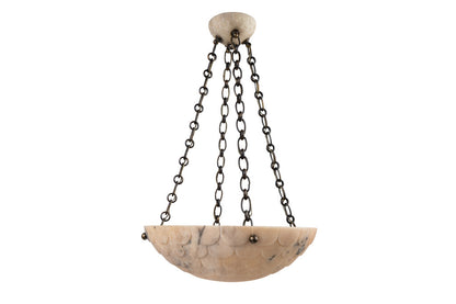 Hand Carved Alabaster With Scale Motif Pendant With Matching Can Default