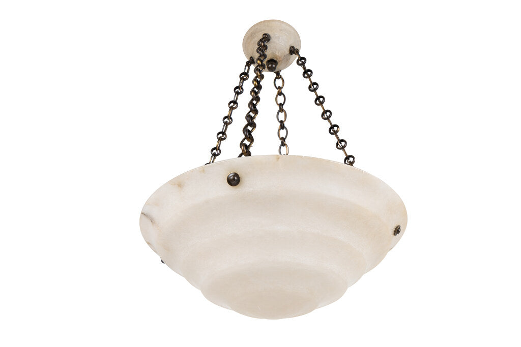 Hand Carved Alabaster "ROSWELL"  Eight Light Pendant With Matchi Default