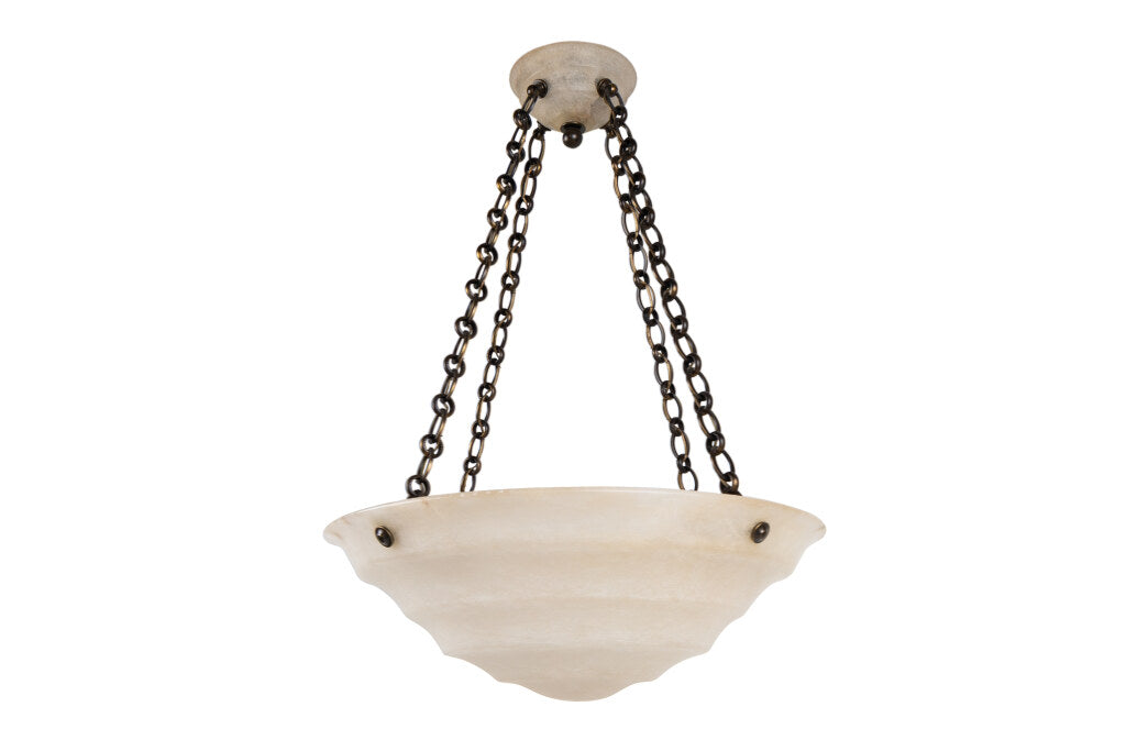 Hand Carved Alabaster "ROSWELL"  Eight Light Pendant With Matchi Default