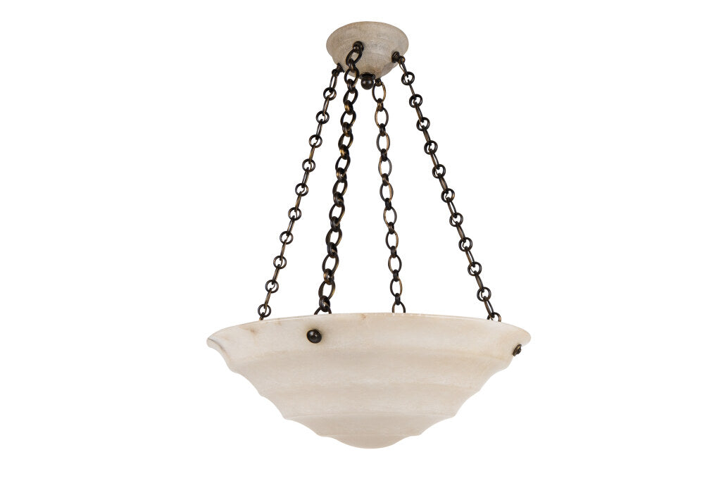 Hand Carved Alabaster "ROSWELL"  Eight Light Pendant With Matchi Default