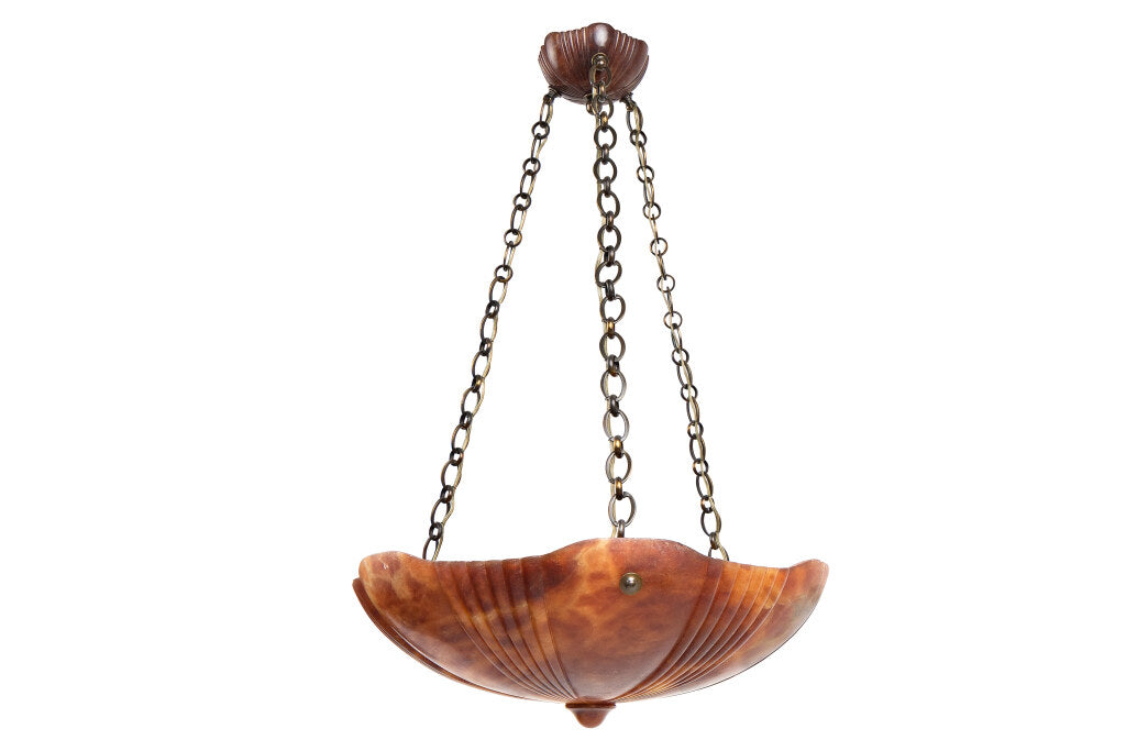 Hand Carved Alabaster "ELICA"   Six Light Pendant With Matching Default