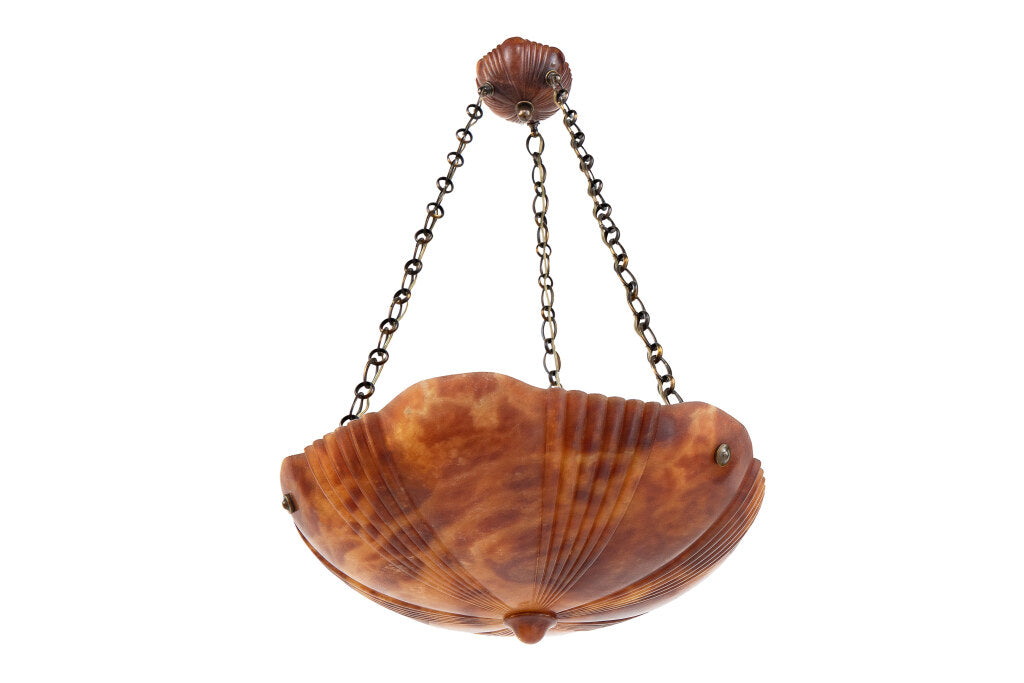 Hand Carved Alabaster "ELICA"   Six Light Pendant With Matching Default
