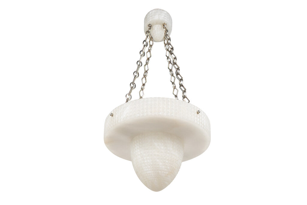 Hand Carved Alabaster "FERRONIERE"  Eight Light Pendant With Mat Default