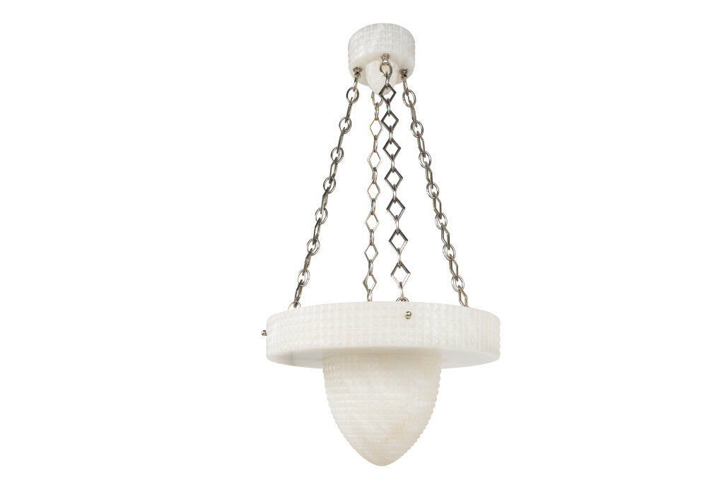 Hand Carved Alabaster "FERRONIERE"  Eight Light Pendant With Mat Default