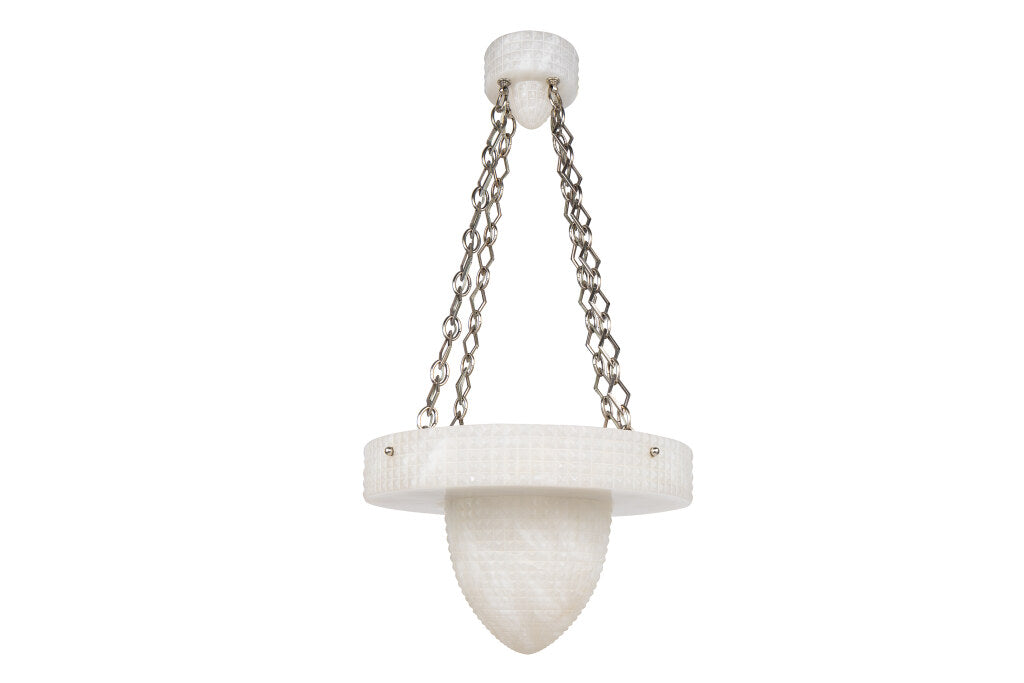 Hand Carved Alabaster "FERRONIERE"  Eight Light Pendant With Mat Default