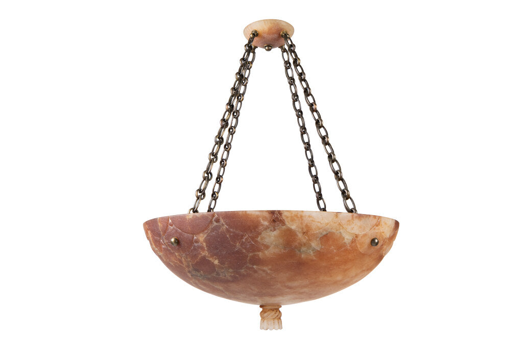 Hand Carved Alabaster With Scallop and Bead Decoration Eight Lig Default