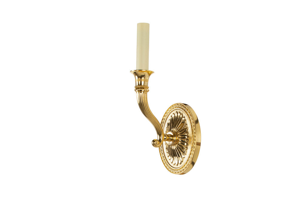 Silvered  Bronze Oval Backed And Reeded Cornucopia Shaped Arms O Default