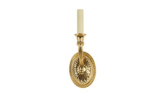 Silvered  Bronze Oval Backed And Reeded Cornucopia Shaped Arms O Default
