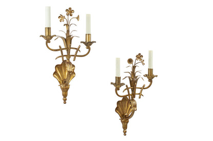 Gilt Bronze Two Light "BOUQUET" Sconce With Floral Design Default