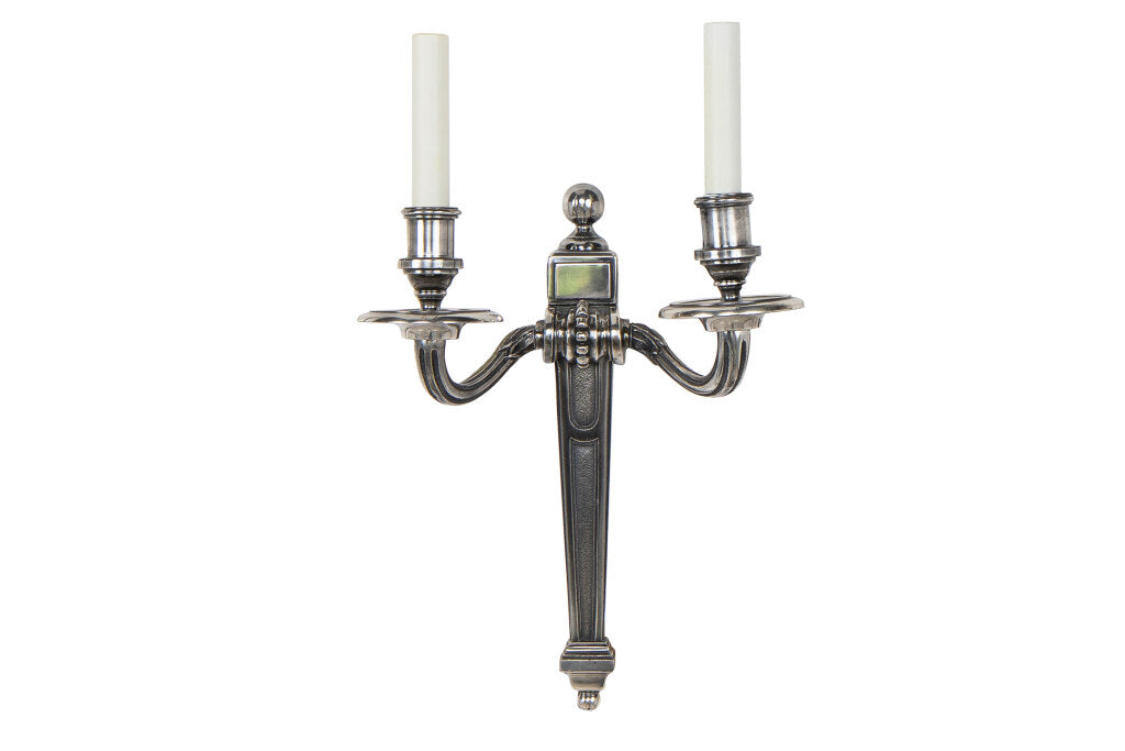 Nickeled Bronze L.XVI Style Two Light Sconce Default