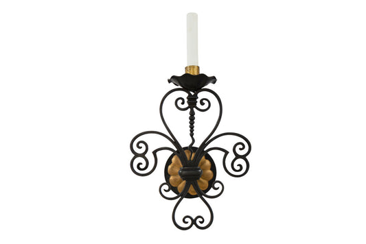 Gilt Bronze One Light Sconce With Serpentine Design. Default