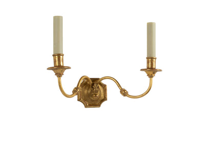 Giltwood And Gesso Chamfered Back Two Light Sconce Default