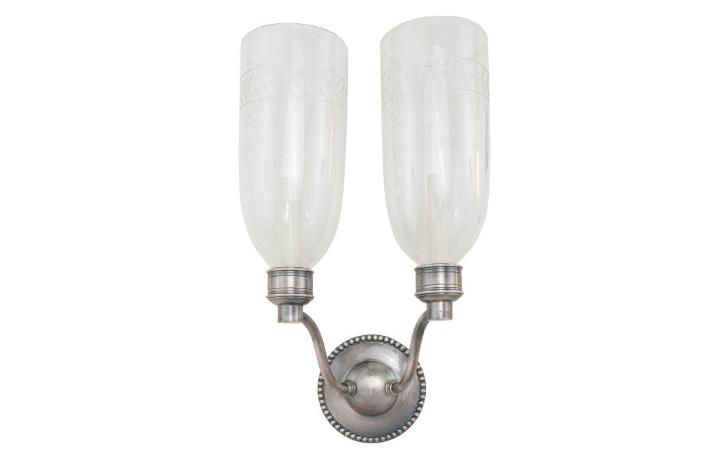 Gilt  Bronze And Cut Crystal Baltic Style Two Light Sconce Default