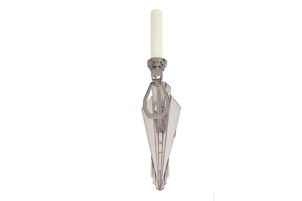 Nickeled Bronze Art Deco Style One Light  Sconce Default