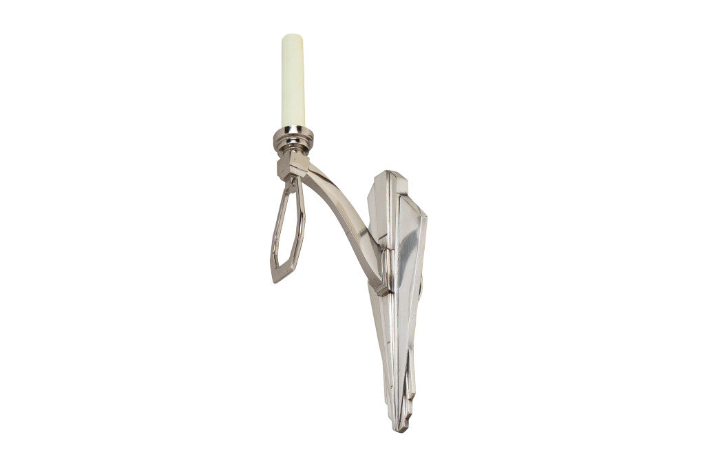 Nickeled Bronze Art Deco Style One Light  Sconce Default