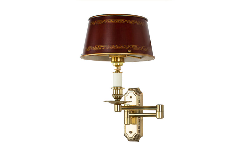 Gilt Bronze Swing Arm Sconce One Light Sconce With Decorated Rec