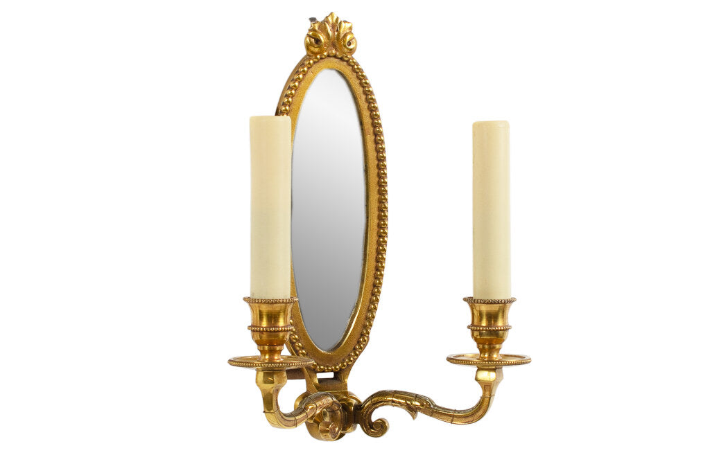 Gilt Bronze And Mirrored Back L.XVI Style Two Light Sconce Default