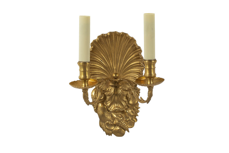 Silvered Bronze Shell Motif 