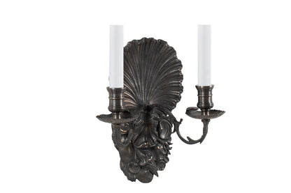 Silvered Bronze Shell Motif "COQUILLE"  Two Light Sconce Default
