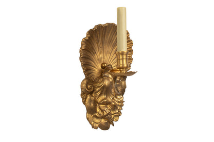 Gilt Bronze  Shell Motif "COQUILLE"  One Light Sconce Default