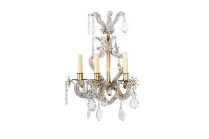 Beaded Crystal And Gilt Iron Genoese Style Three Light Sconce Default